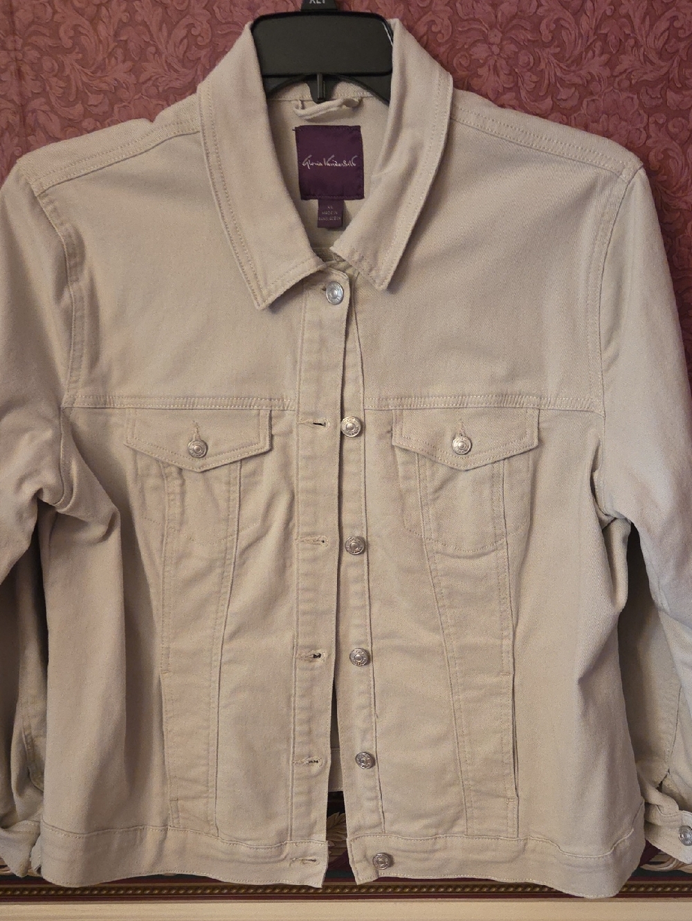 Gloria Vanderbilt Beige Cream Denim Jacket - Women's Trucker
